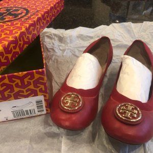 Tory Burch Caroline 2 Ballet Nellie Nappa RED